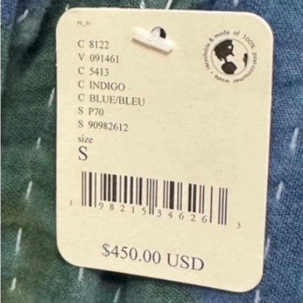 NWT FP Dr Collectors Textured Green and Indigo Pleated Kantha Pants - Picture 11 of 17